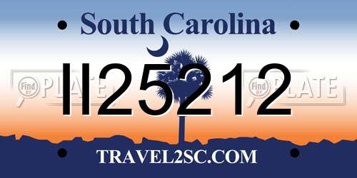 II25212 South Carolina License Plate