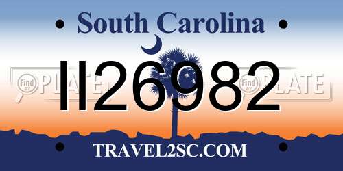 II26982 South Carolina License Plate