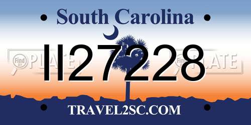 II27228 South Carolina License Plate