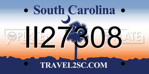 II27308 South Carolina License Plate