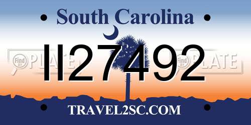 II27492 South Carolina License Plate