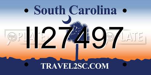 II27497 South Carolina License Plate