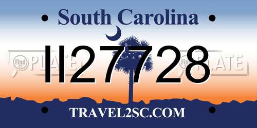 II27728 South Carolina License Plate