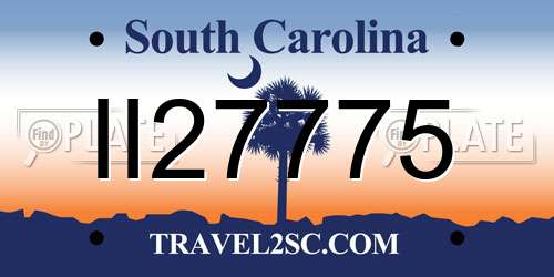 II27775 South Carolina License Plate