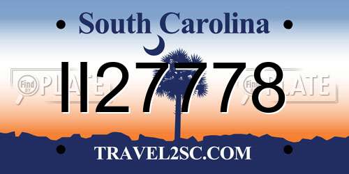 II27778 South Carolina License Plate