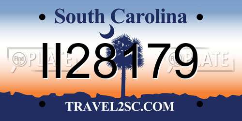 II28179 South Carolina License Plate