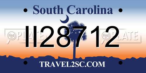 II28712 South Carolina License Plate