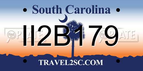 II2B179 South Carolina License Plate