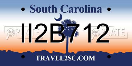 II2B712 South Carolina License Plate