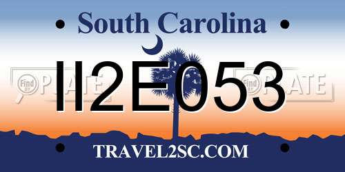 II2E053 South Carolina License Plate
