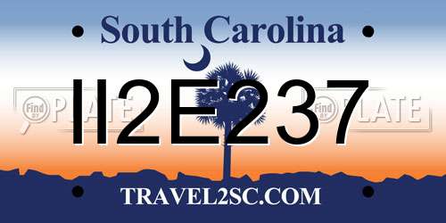 II2E237 South Carolina License Plate