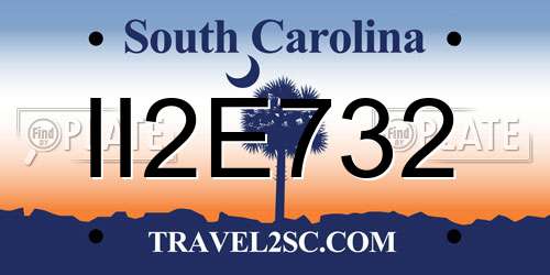 II2E732 South Carolina License Plate