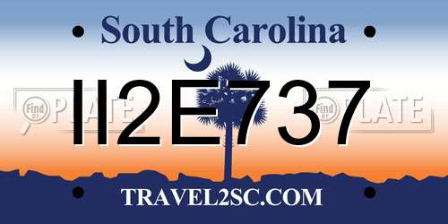 II2E737 South Carolina License Plate