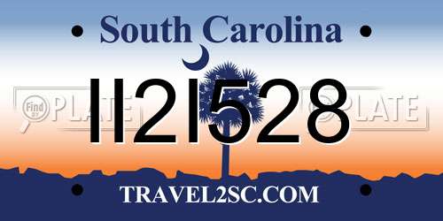II2I528 South Carolina License Plate