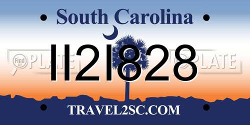 II2I828 South Carolina License Plate