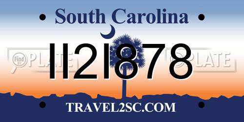 II2I878 South Carolina License Plate