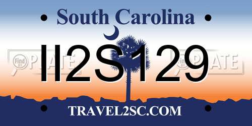 II2S129 South Carolina License Plate