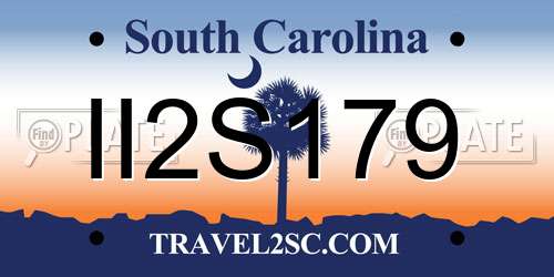 II2S179 South Carolina License Plate