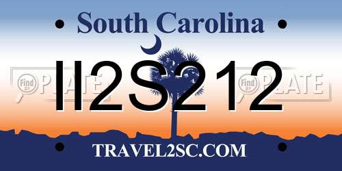 II2S212 South Carolina License Plate