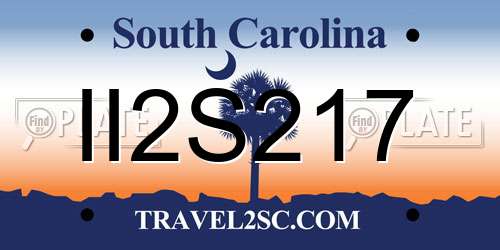 II2S217 South Carolina License Plate