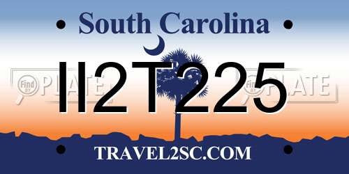 II2T225 South Carolina License Plate