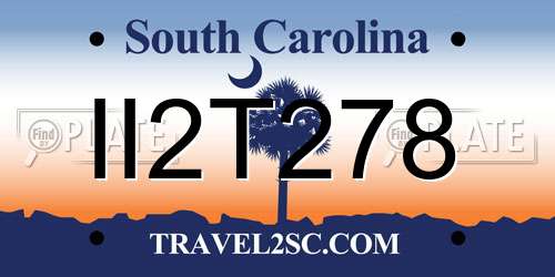 II2T278 South Carolina License Plate