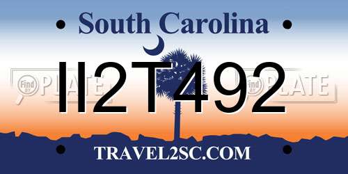II2T492 South Carolina License Plate