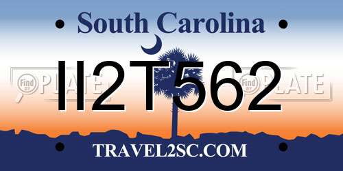 II2T562 South Carolina License Plate