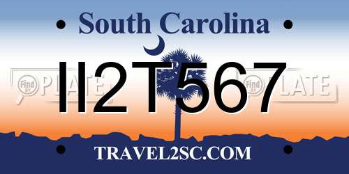 II2T567 South Carolina License Plate
