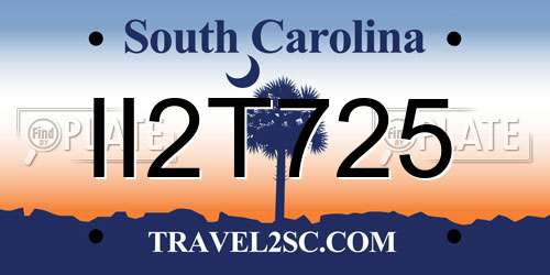 II2T725 South Carolina License Plate