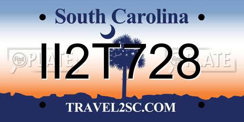 II2T728 South Carolina License Plate