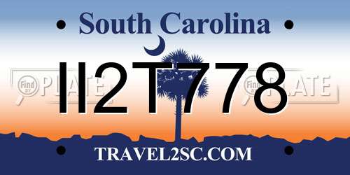 II2T778 South Carolina License Plate