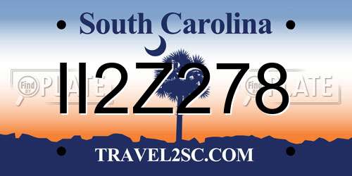 II2Z278 South Carolina License Plate