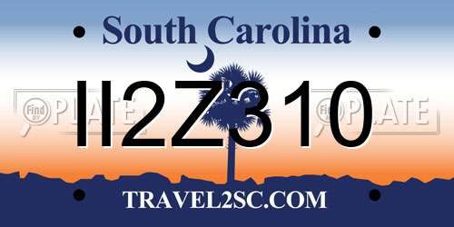 II2Z310 South Carolina License Plate