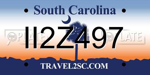 II2Z497 South Carolina License Plate