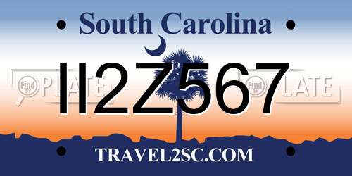 II2Z567 South Carolina License Plate