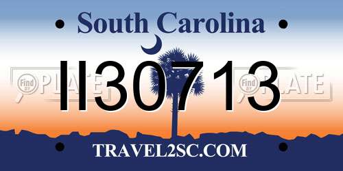 II30713 South Carolina License Plate