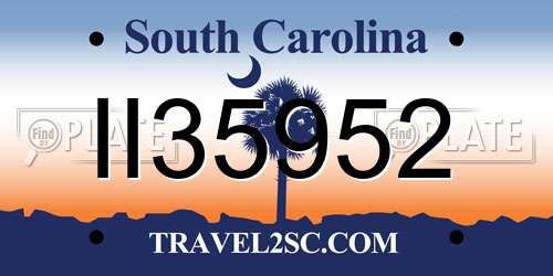 II35952 South Carolina License Plate