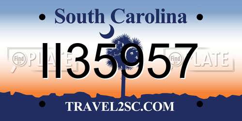 II35957 South Carolina License Plate