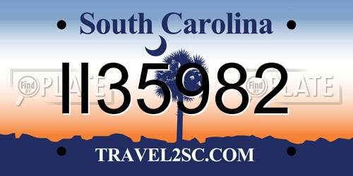 II35982 South Carolina License Plate