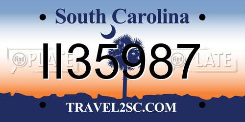 II35987 South Carolina License Plate