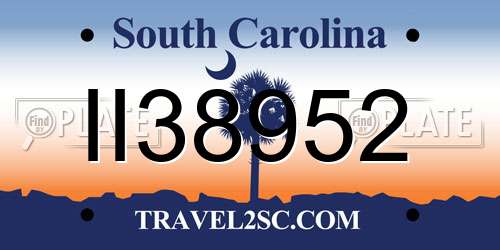 II38952 South Carolina License Plate