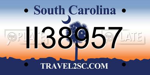 II38957 South Carolina License Plate