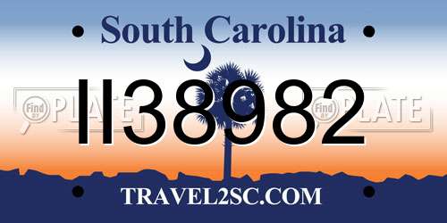 II38982 South Carolina License Plate