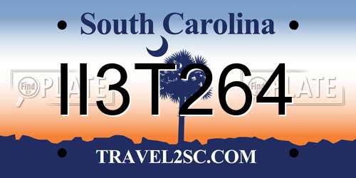 II3T264 South Carolina License Plate