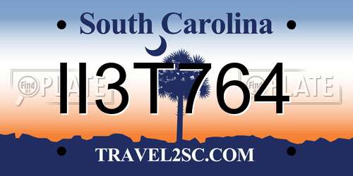 II3T764 South Carolina License Plate
