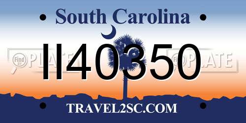 II40350 South Carolina License Plate