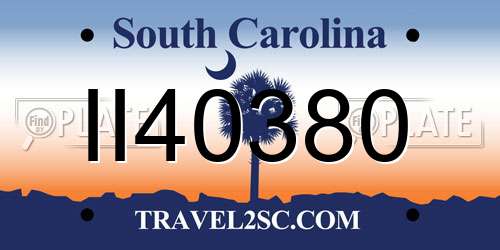 II40380 South Carolina License Plate
