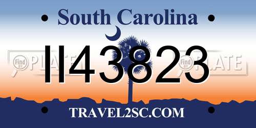II43823 South Carolina License Plate
