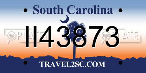 II43873 South Carolina License Plate